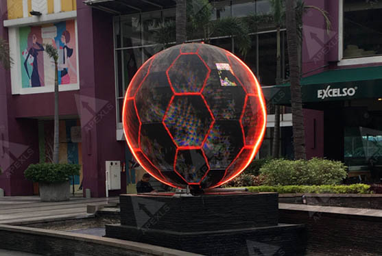 Outdoor led spherical jaywalking Shopping Mall, Indonesia