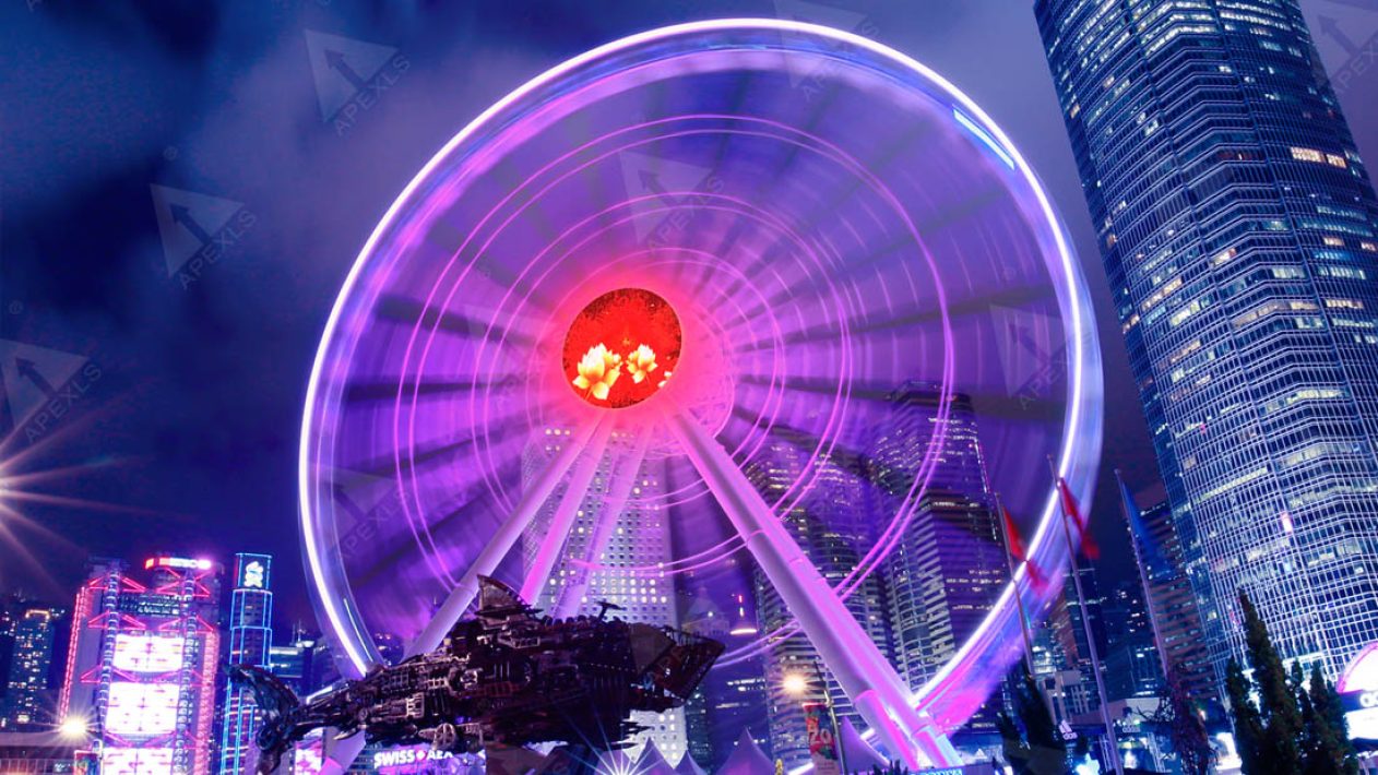 Hong Kong Central Ferris Wheel P10 circular LED display